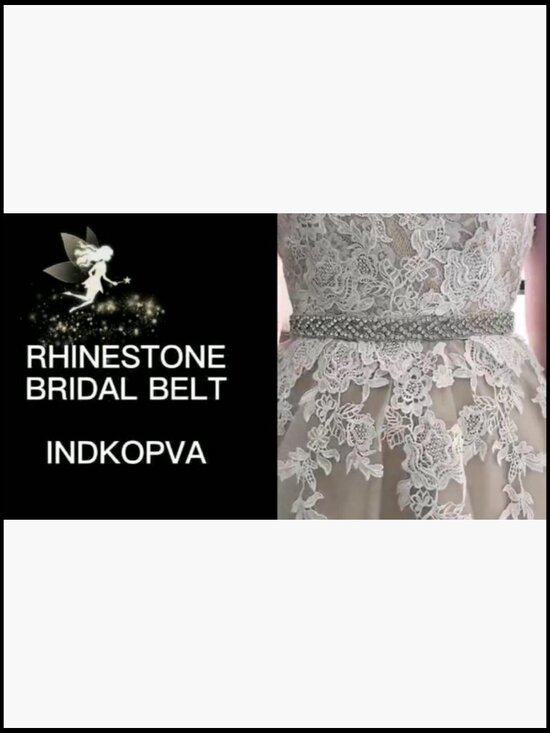 Handmade Rhinestone Bridal Belt Sash for Wedding Gown main image 5